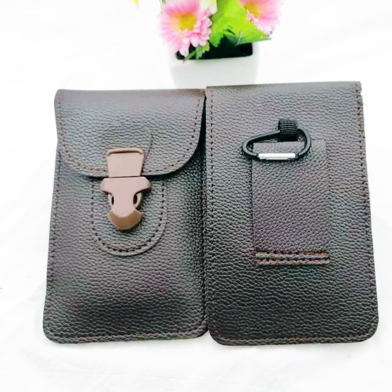 L2211 Extra-large buckle leather waist bag, multi-functional horizontal and vertical mobile phone bag, men's waist bag hanging bag Application Scenario