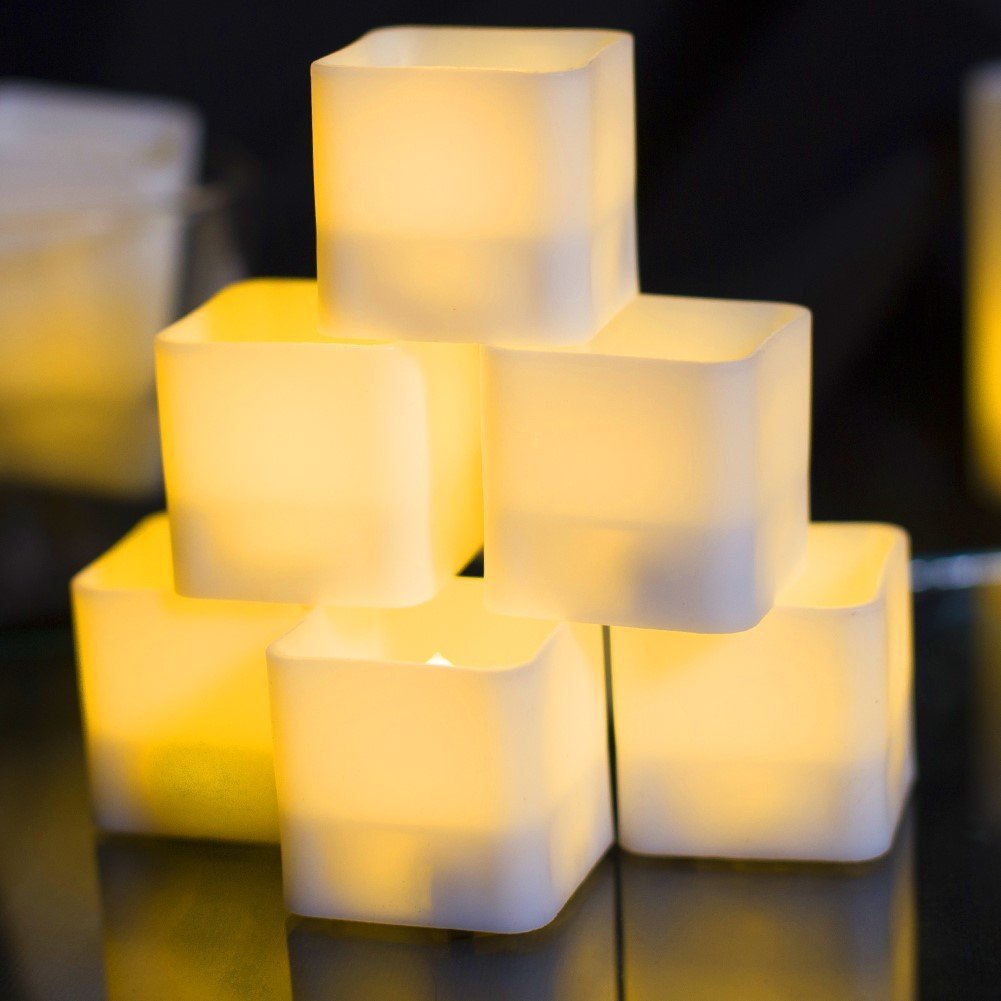 Square candles, holiday party led candle lights, plastic light-emitting electronic candles details Picture