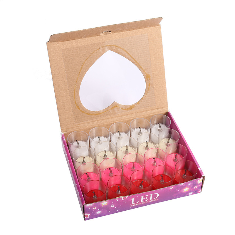 LED heart-shaped electronic candle lamp, heart-shaped candle decorative handicrafts and ornaments Item Picture