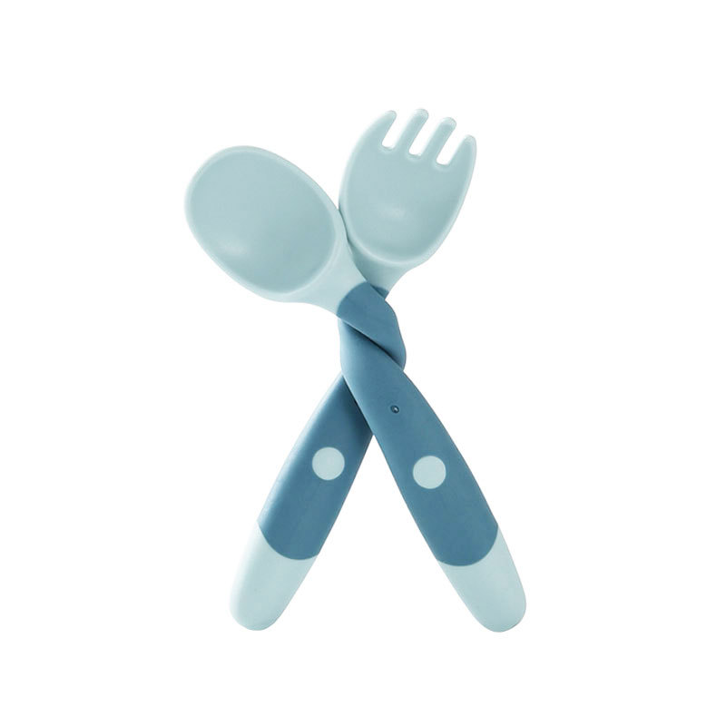 Children learn to eat training cutlery twist fork spoon silicone soft spoon baby can bend spoon Item Picture