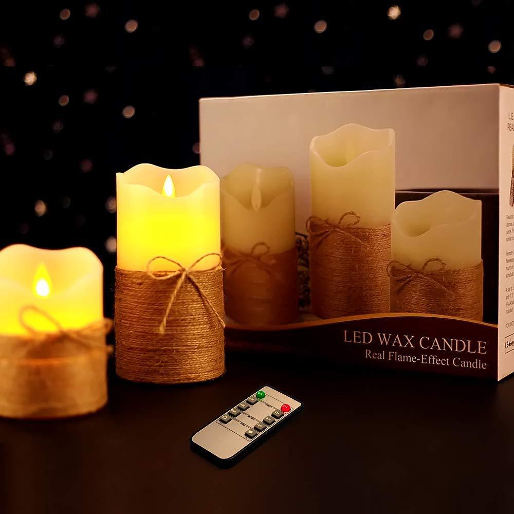 Three-piece set of simulated swinging flame led candles, remote control electronic candles, decorative handicrafts and ornaments Specification image
