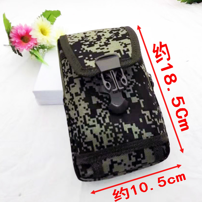 L2213 Camouflage bull head buckle large waist bag, multi-functional mobile phone bag, men's waist bag, hanging bag, Yiwu, diverse details Picture