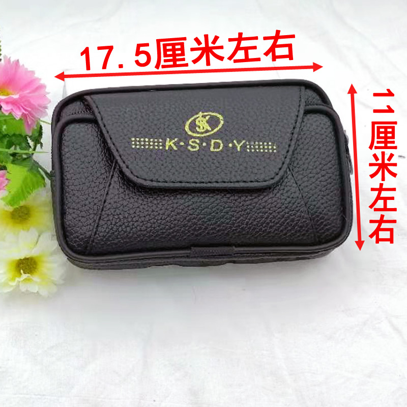 L2214 large-sized flip leather waist bag, multi-functional mobile phone bag, men's waist bag, hanging bag, Yiwu, diverse details Picture