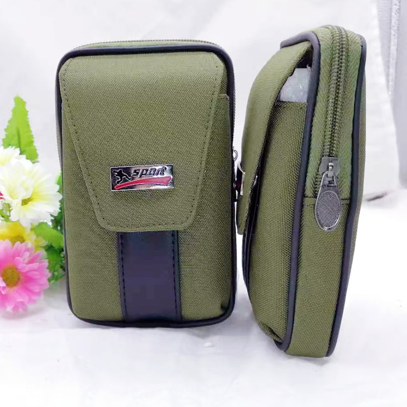 L2224 Sports canvas flip cover large waist Bag, mobile phone bag, men's waist bag, hanging bag, Yiwu, diverse Application Scenario