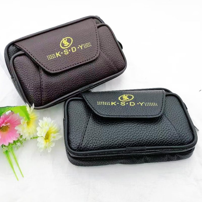 L2214 large-sized flip leather waist bag, multi-functional mobile phone bag, men's waist bag, hanging bag, Yiwu, diverse Item Picture
