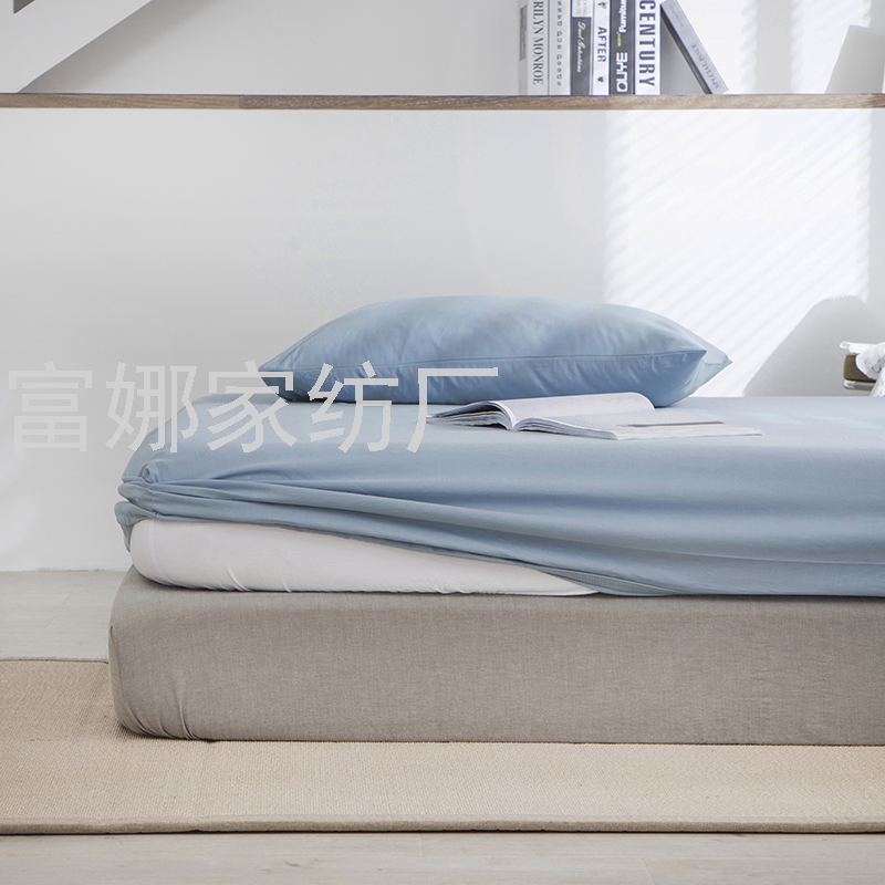 床笠床上用品外贸素色化纤床笠枕头套出口尺寸少量可定制畅销款