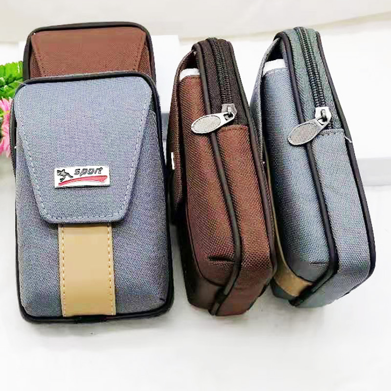 L2224 Sports canvas flip cover large waist Bag, mobile phone bag, men's waist bag, hanging bag, Yiwu, diverse Item Picture