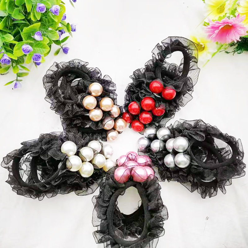 A1016 ribbon with 2 pearl leather bands, hair band, hair tie, hair tie, headwear, Japanese and Korean accessories Application Scenario