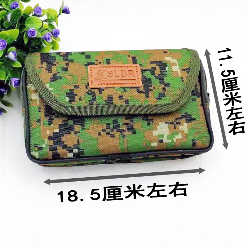 L2222 Horizontal 7-inch three-layer camouflage waist bag, multi-functional mobile phone bag, men's waist bag, hanging bag, Yiwu, diverse details Picture