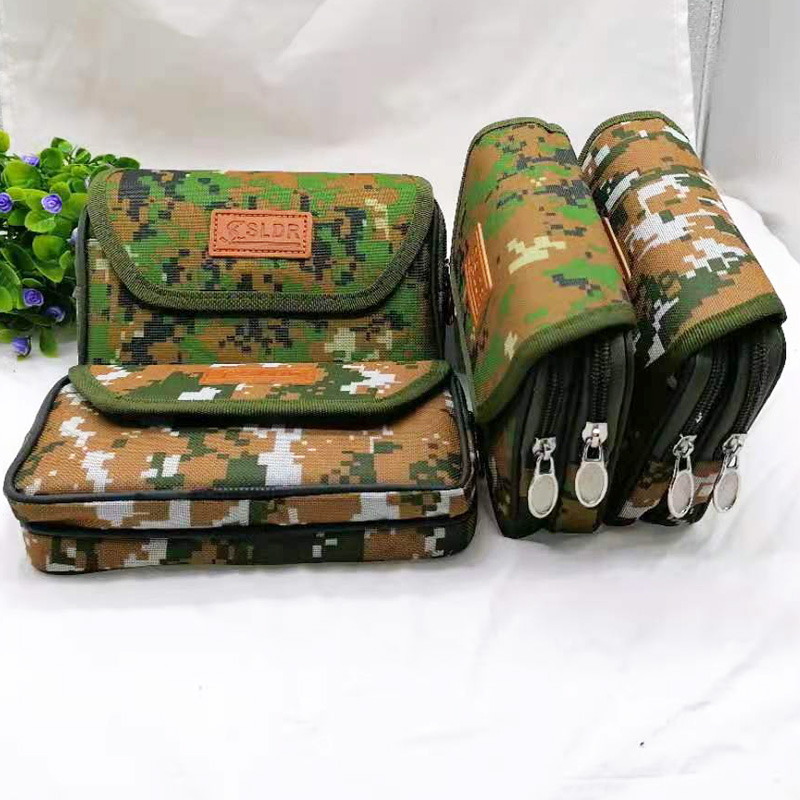 L2222 Horizontal 7-inch three-layer camouflage waist bag, multi-functional mobile phone bag, men's waist bag, hanging bag, Yiwu, diverse Item Picture