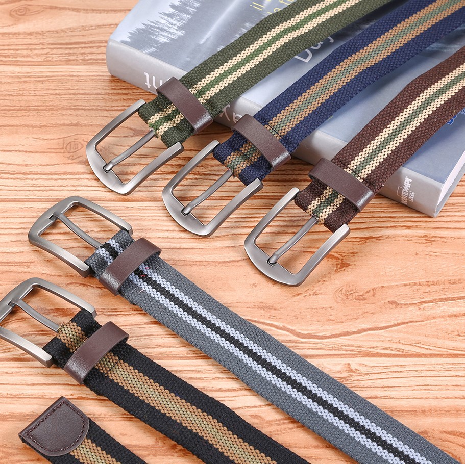 Pinched canvas belt outdoor men military style versatile students leisure custom canvas belt