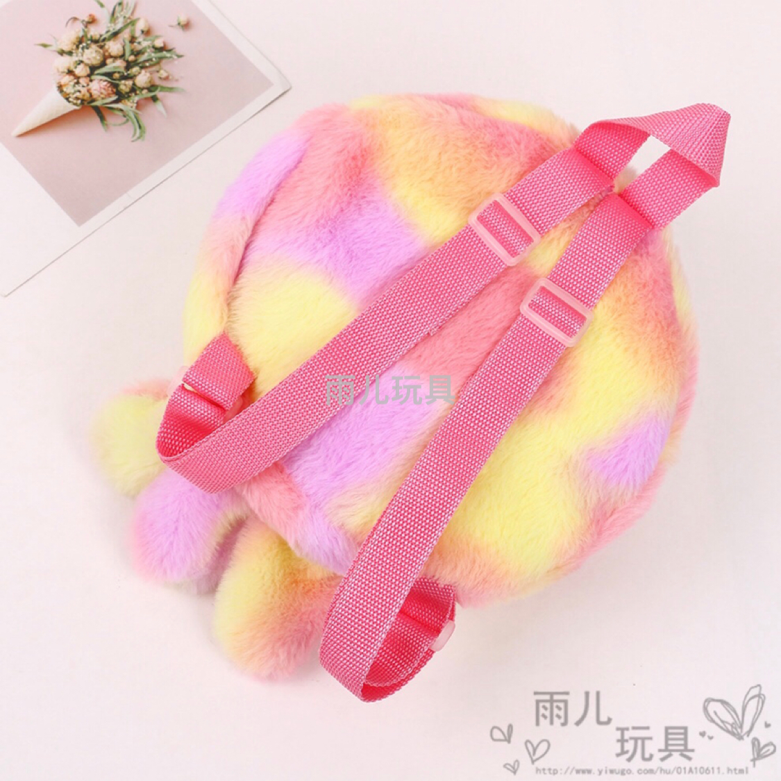 Plush toy schoolbag, octopus schoolbag, Maomao tie-dyed octopus schoolbag, children's backpack, backpack, octopus small bag Item Picture