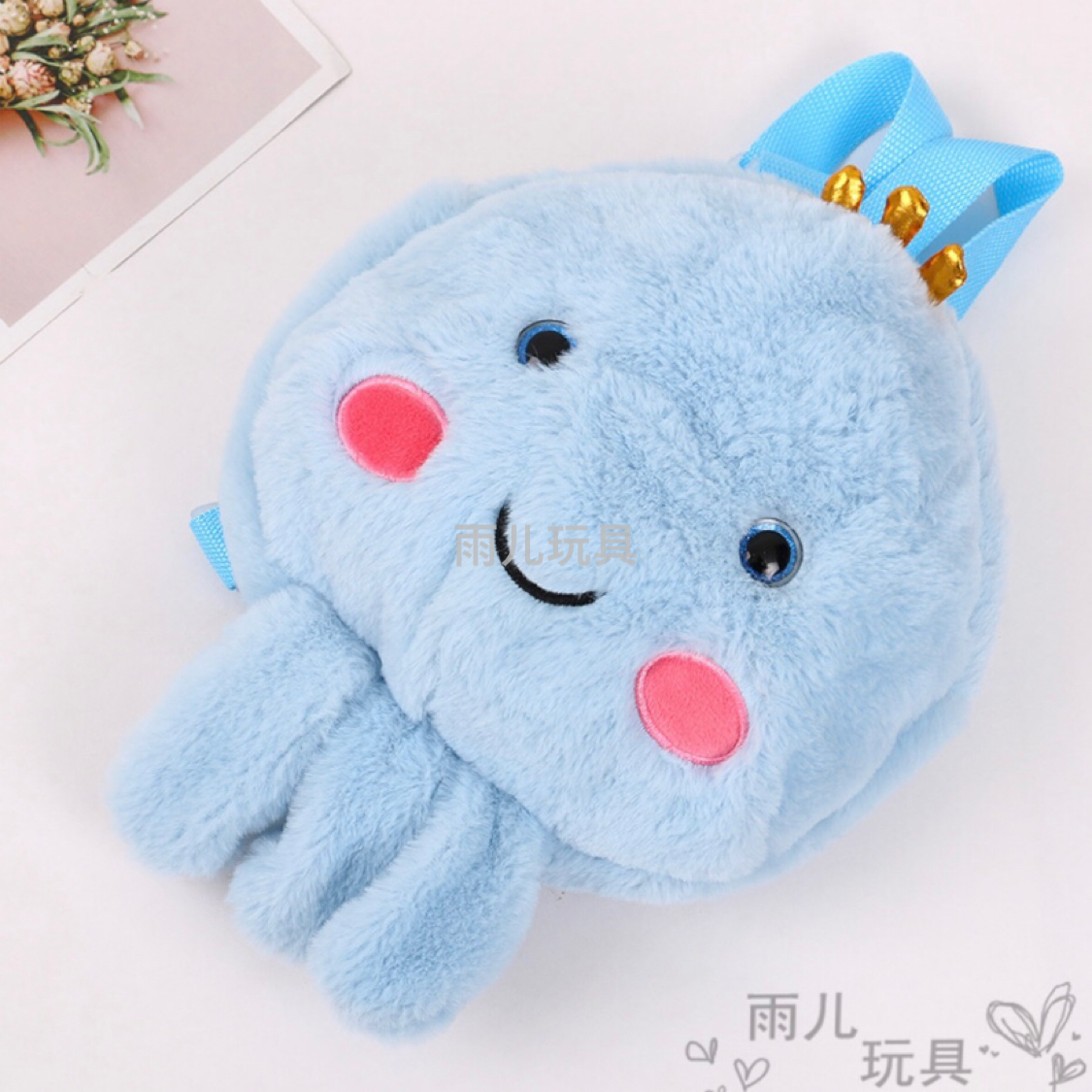 Plush toy schoolbag, octopus schoolbag, Maomao tie-dyed octopus schoolbag, children's backpack, backpack, octopus small bag Specification image