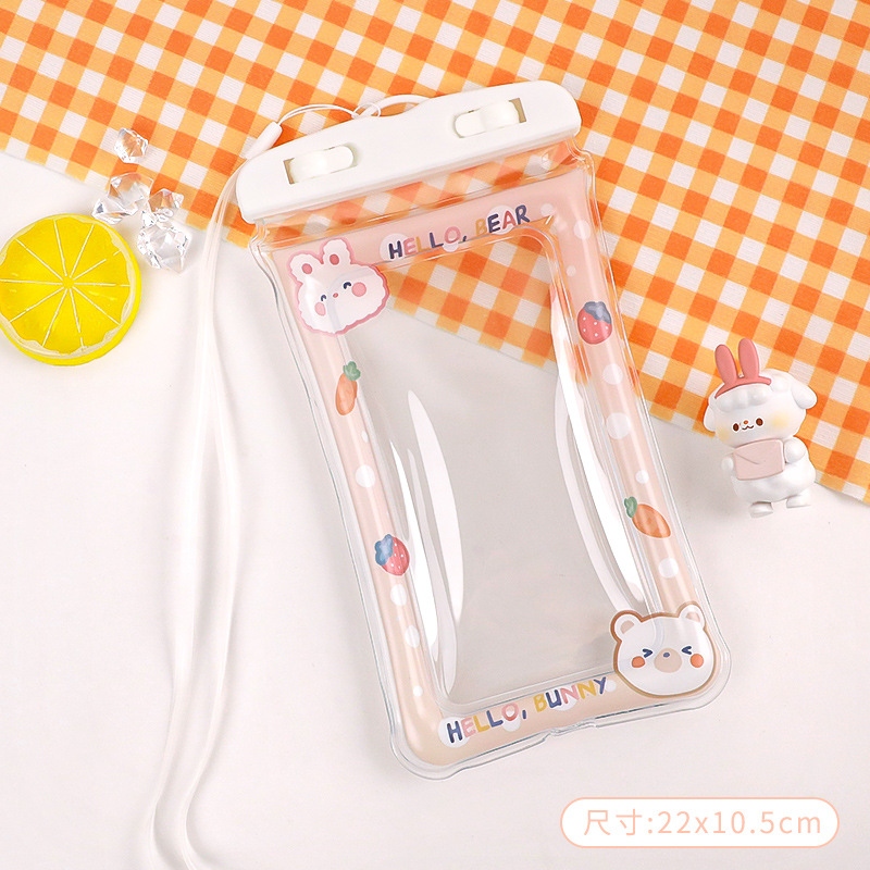 2022 New Style mobile phone cute cartoon transparent airbag waterproof bag, quicksand shockproof bag, swimming phone hanging bag h Item Picture