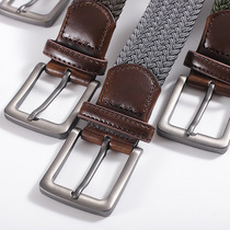 Men's woven belt non-porous elastic elastic belt canvas elastic cargo casual fashion jeans belt