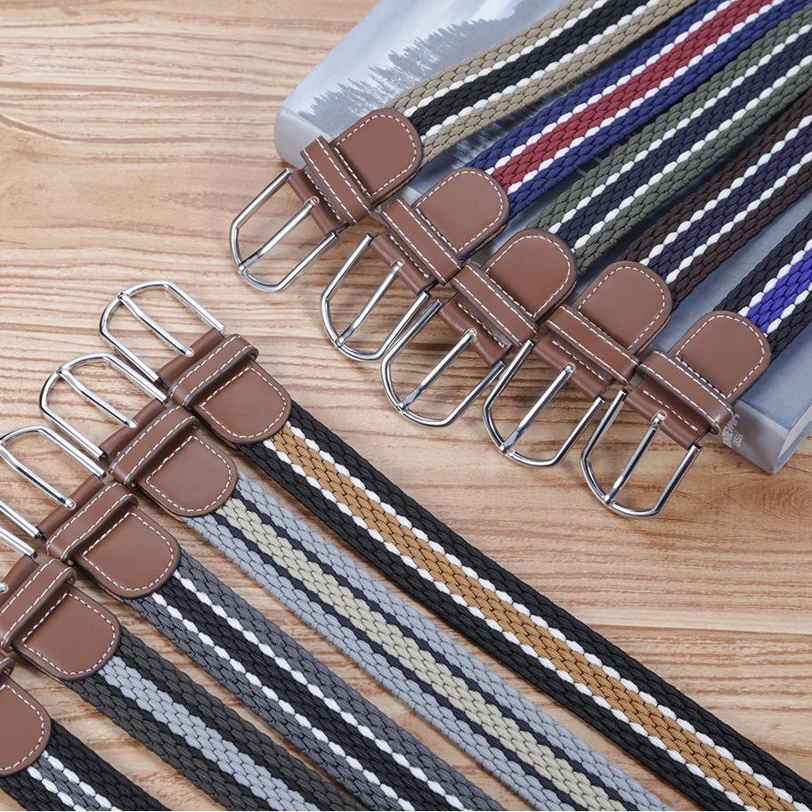 Interfloral braid belt Men's elastic belt unisexual canvas belt pin buckle belt