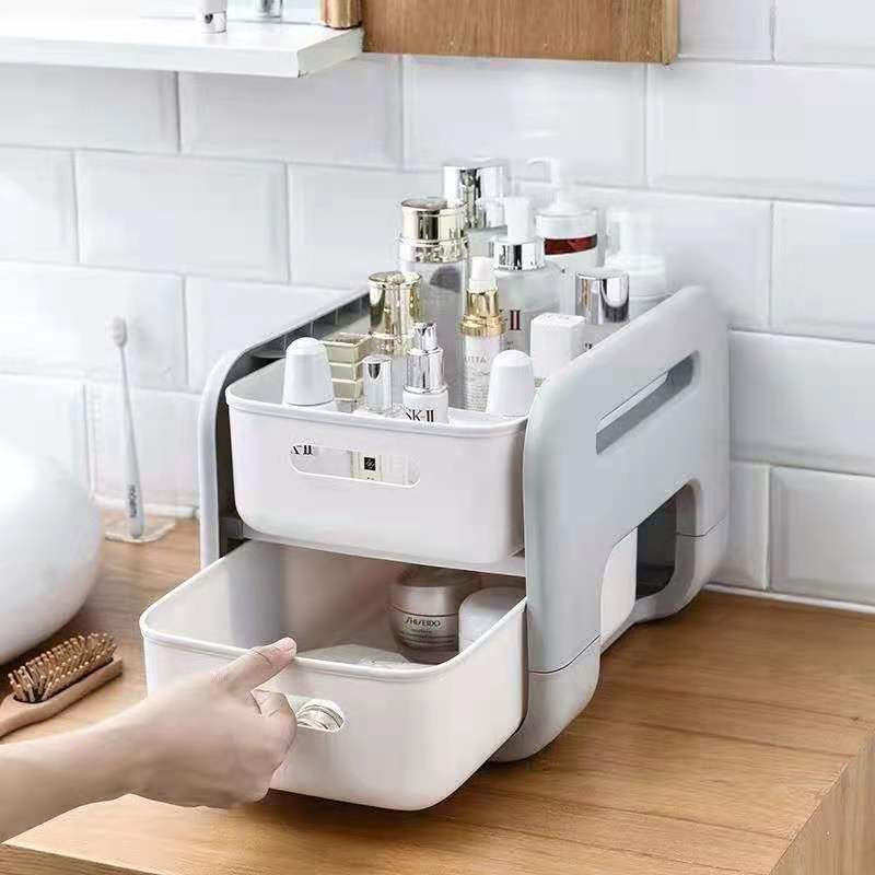 Japanese-style bathroom and kitchen storage box, organizing desktop clutter storage basket, cosmetics and facial mask storage box Application Scenario