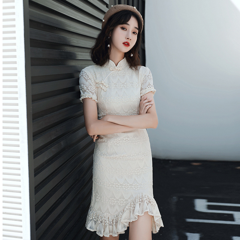 Young girl qipao 202 new summer fish tail fashion temperament small and fresh improved dress size