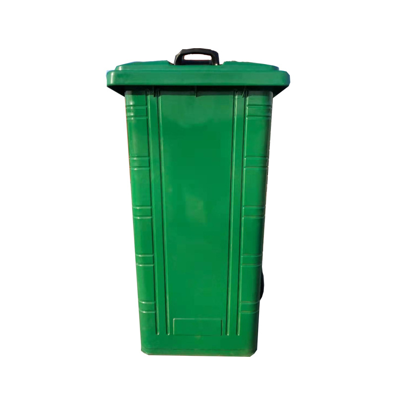 Large-capacity thickened 240L / 120L iron trash can, outdoor 240-liter trash can, sanitation trailer trash can Application Scenario