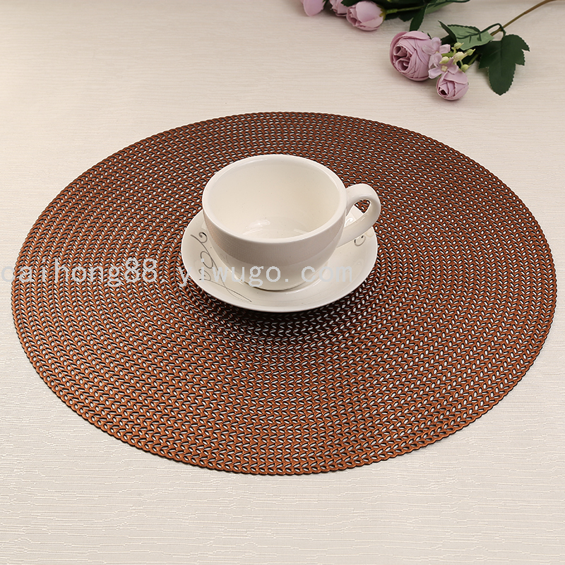 European-style PVC wheat ear round table mat, Amazon cross-border waterproof, washable and easy-to-maintain decorative mat manufacturer wholesale Item Picture