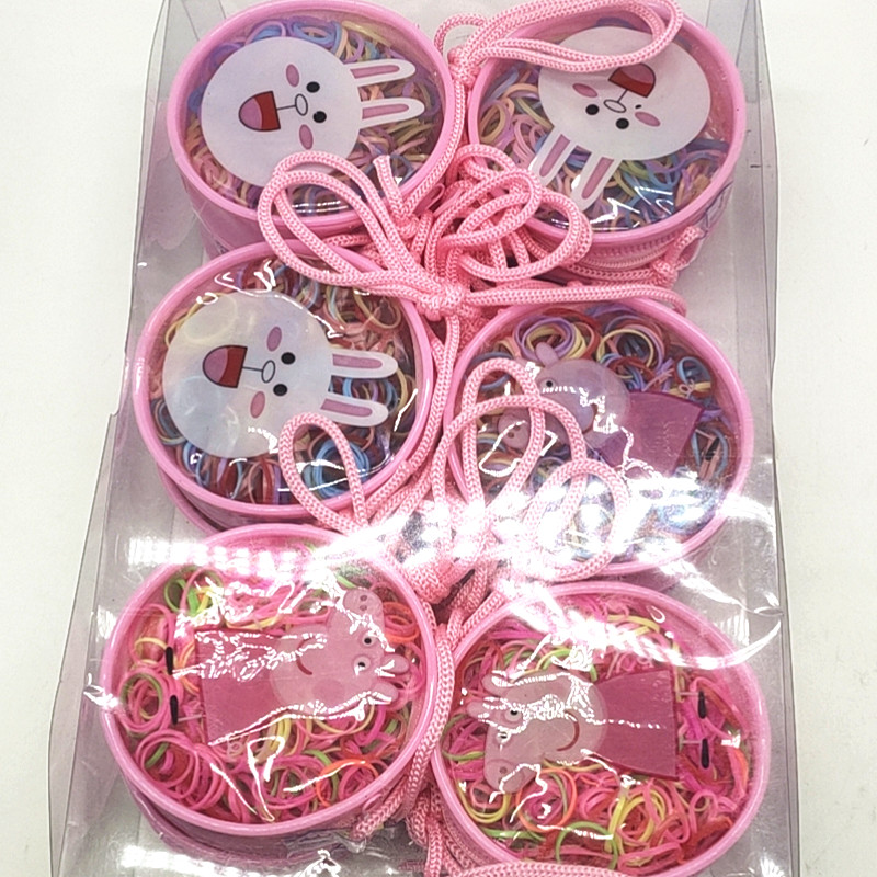 Sunshine Department Store Hair band, hair tie, hanging rope, round bag, colorful rubber band wholesale, children's universal elastic hair band Specification image
