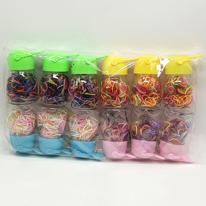 Sunshine Department Store Children's colorful rabbit ear headwear, disposable rubber band, high-elasticity barrel-shaped hair band that can be pulled unbreakable Item Picture
