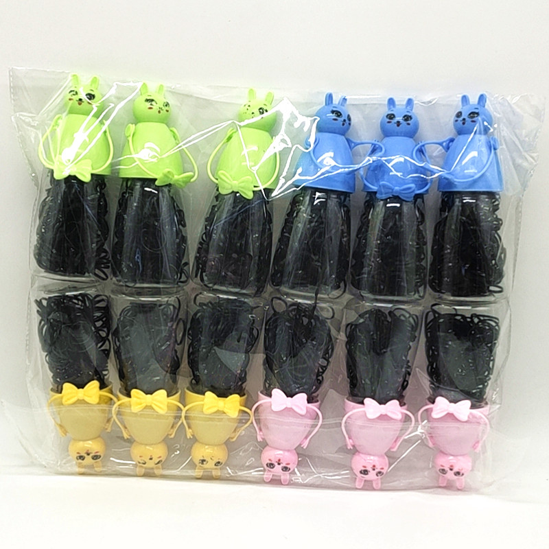 Sunshine Department Store Korean candy Salad, continuous hair tie, colorful elastic black hair tie, hair band, disposable rubber band Item Picture