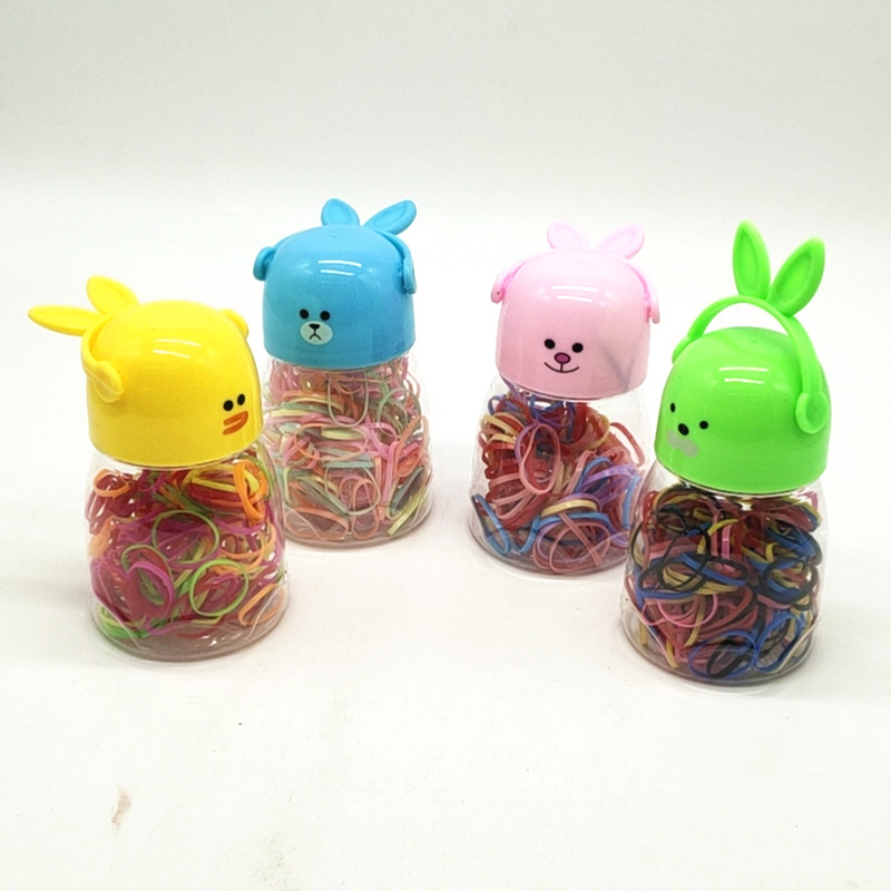 Sunshine Department Store Children's colorful rabbit ear headwear, disposable rubber band, high-elasticity barrel-shaped hair band that can be pulled unbreakable