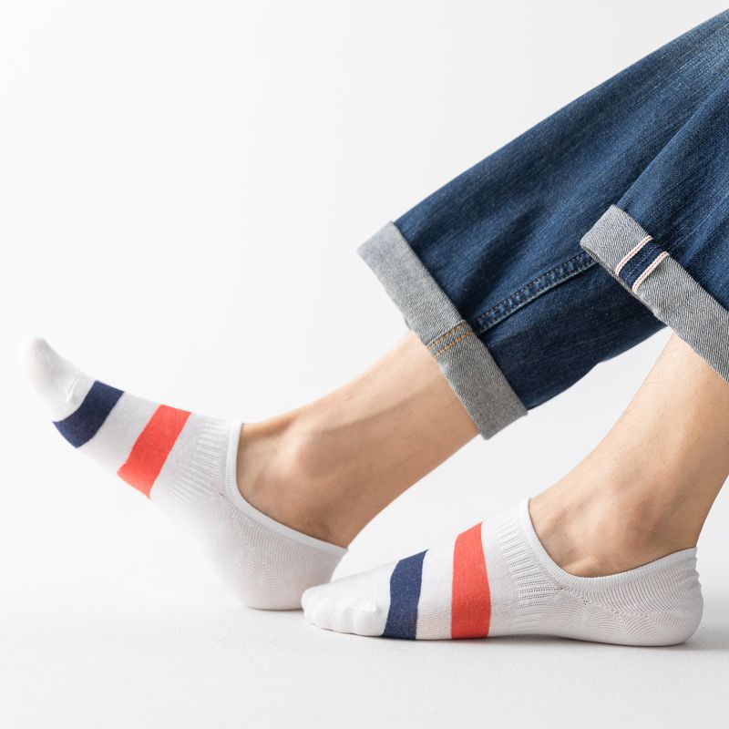 Calcetines hombre primavera verano nuevo rayas patchwork crash color sudor absorbente transpirable tendencia versátil deporte casual fábrica al por mayor Specification image