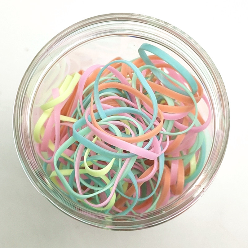 Sunshine Department Store's Korean candy-colored strong stretch can hair tie, colorful elastic hair band, disposable rubber band Application Scenario