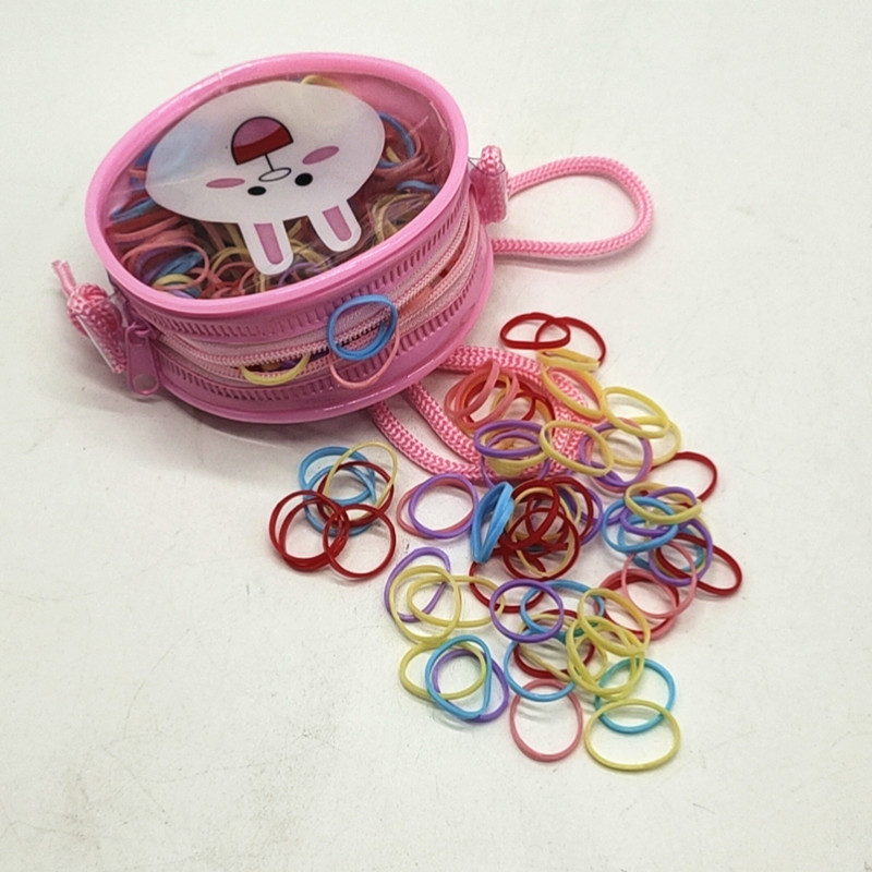 Sunshine Department Store Hair band, hair tie, hanging rope, round bag, colorful rubber band wholesale, children's universal elastic hair band Application Scenario