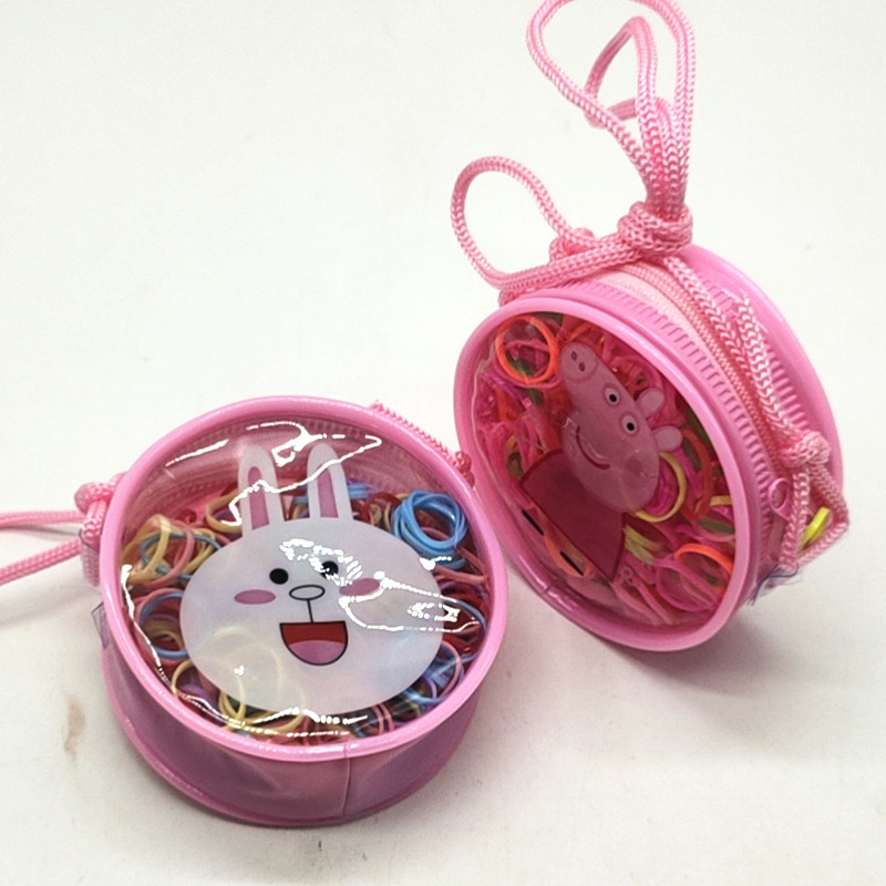 Sunshine Department Store Hair band, hair tie, hanging rope, round bag, colorful rubber band wholesale, children's universal elastic hair band Item Picture