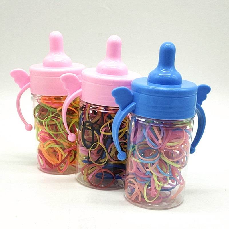 Sunshine department store explosive children's hair accessories baby hair tie disposable simple transparent small rubber band gift canned