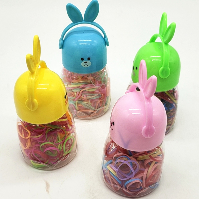 Sunshine Department Store Children's colorful rabbit ear headwear, disposable rubber band, high-elasticity barrel-shaped hair band that can be pulled unbreakable details Picture
