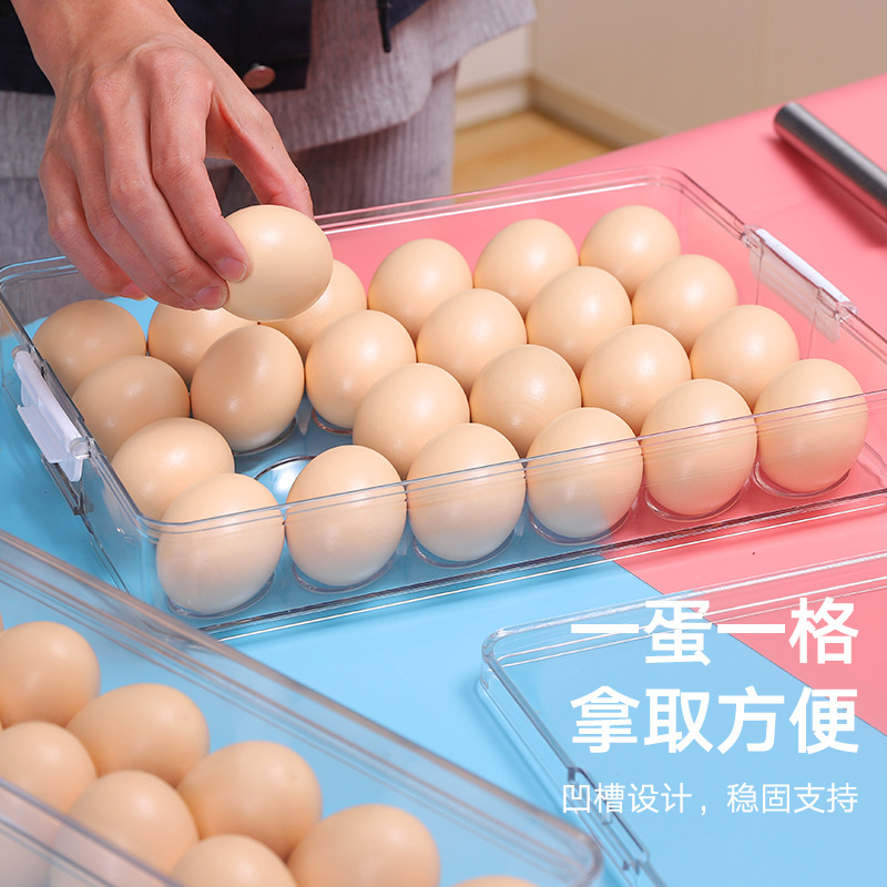 Drawer-type refrigerator storage box, plastic transparent sealed fruit and vegetable sorting and preservation box, thickened PET egg storage box Application Scenario