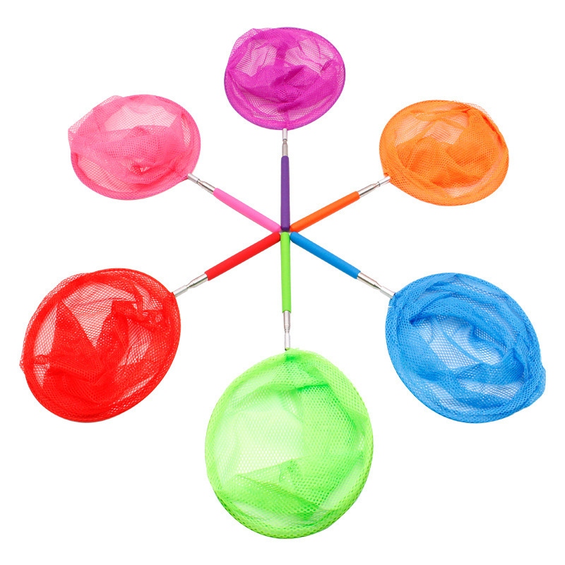 Children's stainless steel telescopic fishing net bag, parent-child outdoor fishing net toy for catching butterflies, insects and fish playing in water Application Scenario