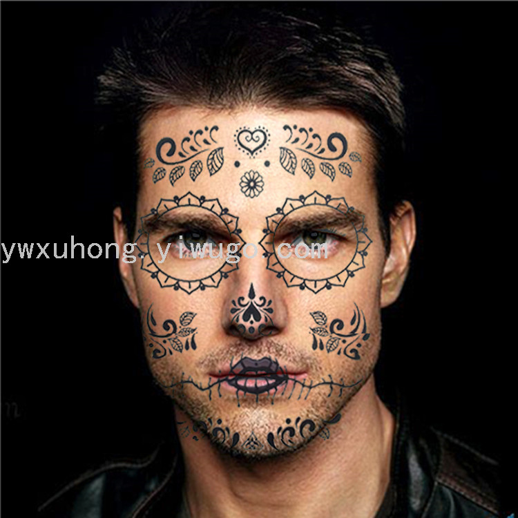 Simulated Halloween, Ghost Festival, skeleton ghost party, masquerade ball, face stickers, sashimi tattoo stickers Specification image