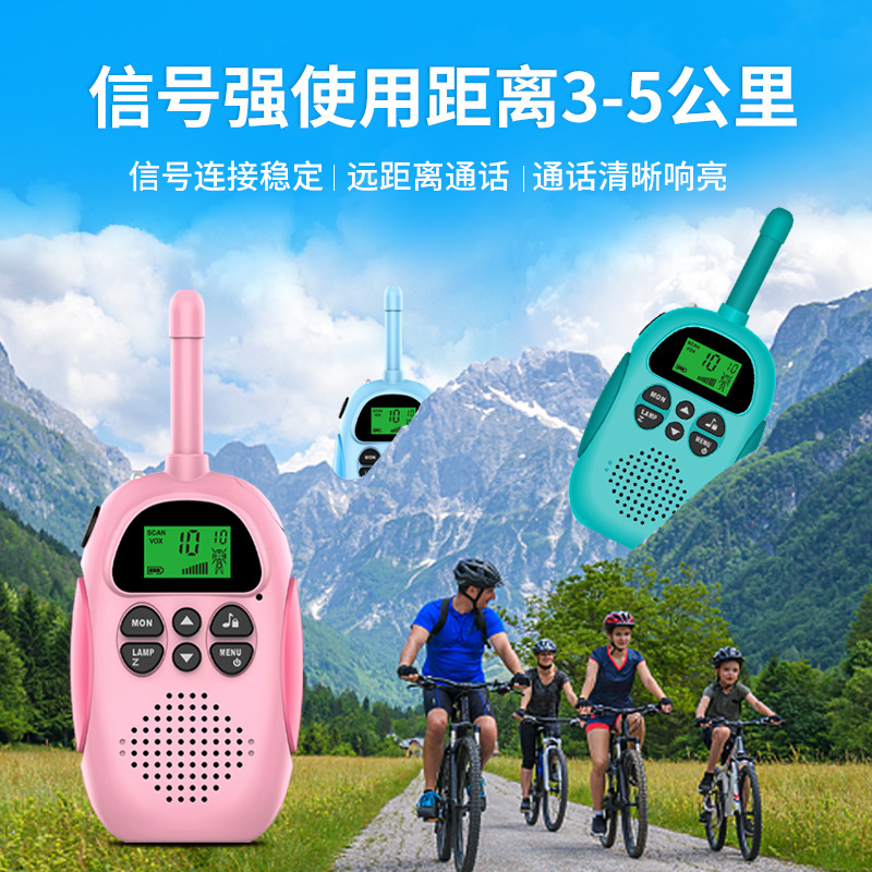 Factory direct sales of new children's walkie-talkies for cross-border 3000-meter communication, handheld mini parent-child walkie-talkies with wireless USB full figure