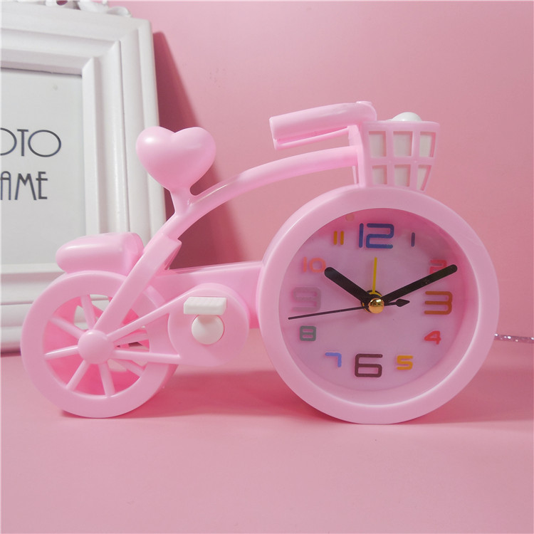 Creative bicycle alarm clock, cartoon desktop small alarm clock model alarm clock, children's clock, student gift and promotional items details Picture