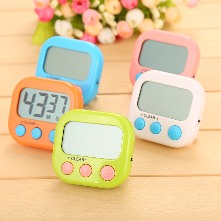 Kitchen electronic timer manufacturer wholesale cross-border high-quality student countdown alarm clock English version digital timer full figure
