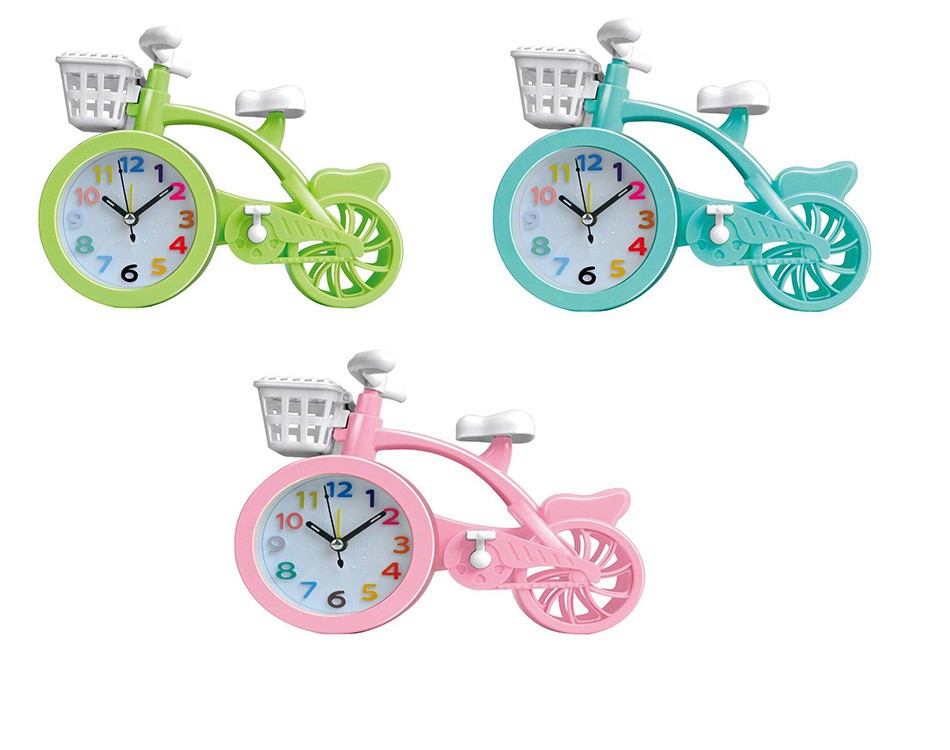 Creative bicycle alarm clock, office desk clock, lazy person's bedside timer alarm clock, festival couple and student gifts full figure