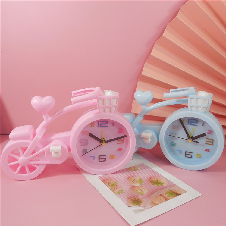 Creative bicycle alarm clock, cartoon desktop small alarm clock model alarm clock, children's clock, student gift and promotional items Item Picture