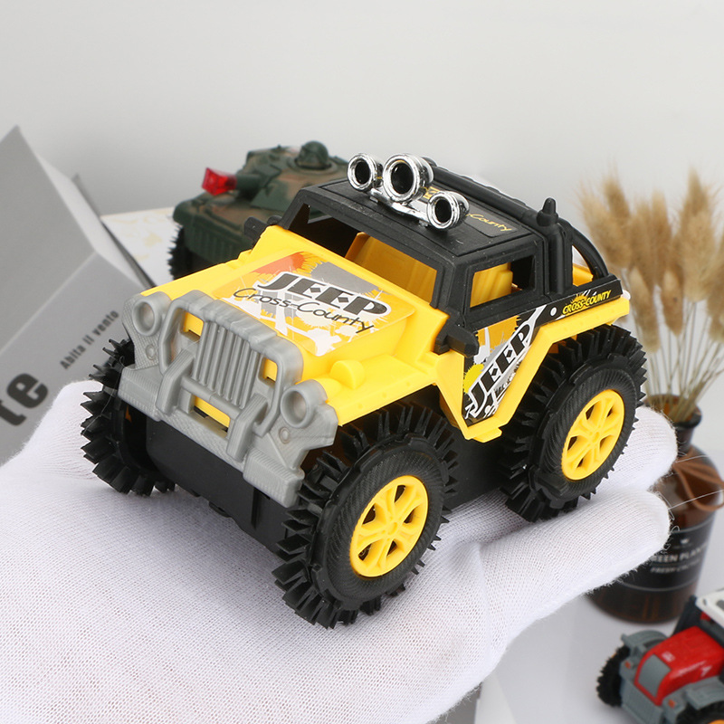 Cartoon educational electric dump truck, children's stunt car, flip toy car, electric toy car, 1-5 yuan, street stall Application Scenario