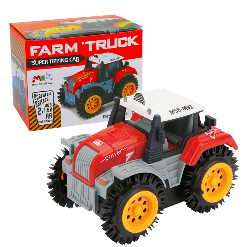 Cartoon educational electric dump truck, children's stunt car, flip toy car, electric toy car, 1-5 yuan, street stall Item Picture