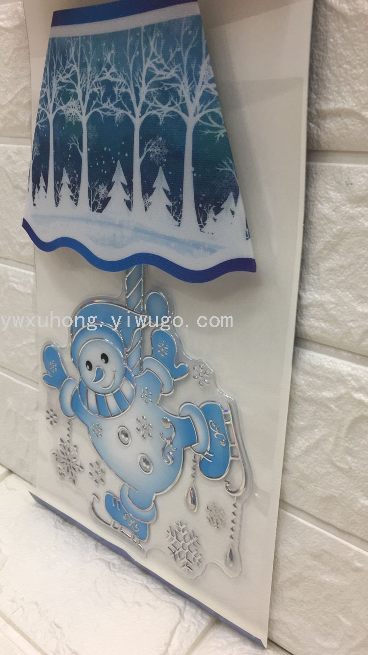 In-stock LED wall lamp stickers with switches, cartoon silver embossed Santa Claus, bedside decorative wall lamp stickers for children's rooms Specification image