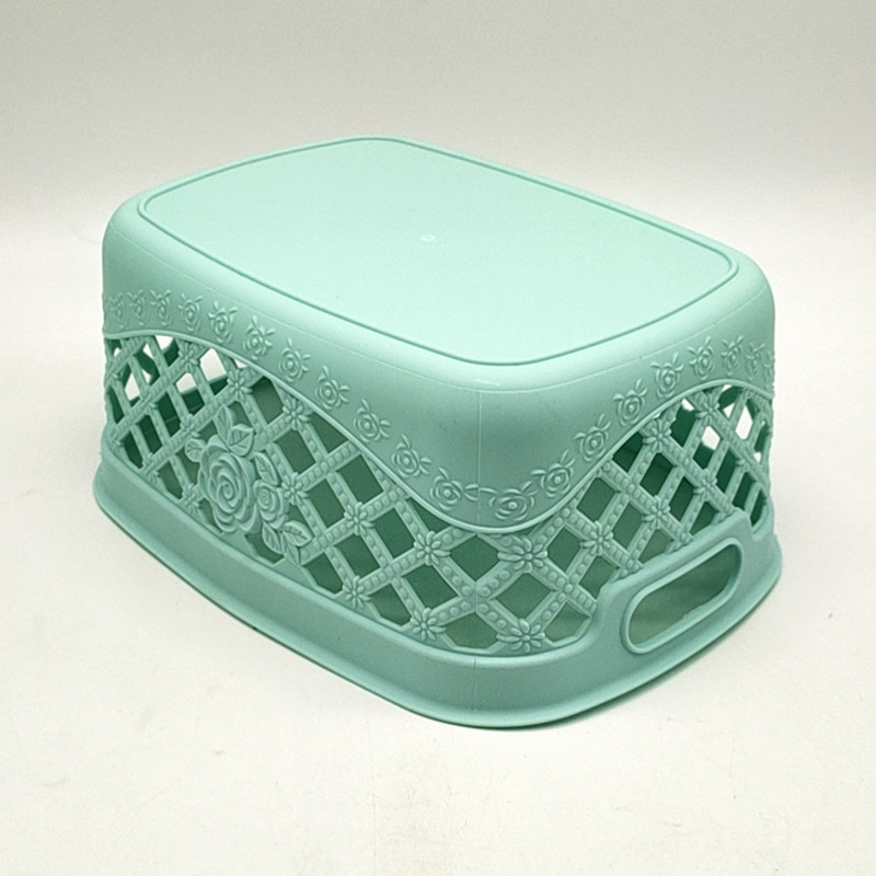 Sunshine Department Store's plastic storage basket, desktop storage basket, innovative hollowed-out flower storage frame, and multi-functional storage basket Specification image