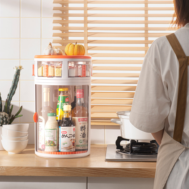 Kitchen multi-functional rotating storage rack, circular seasoning rack, multi-functional storage rack Item Picture