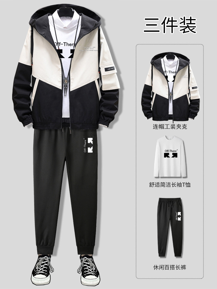 New Spring and autumn season men's three-piece jacket set 2021 Korean version youth suit men's factory direct sales, trendy for teenagers Application Scenario