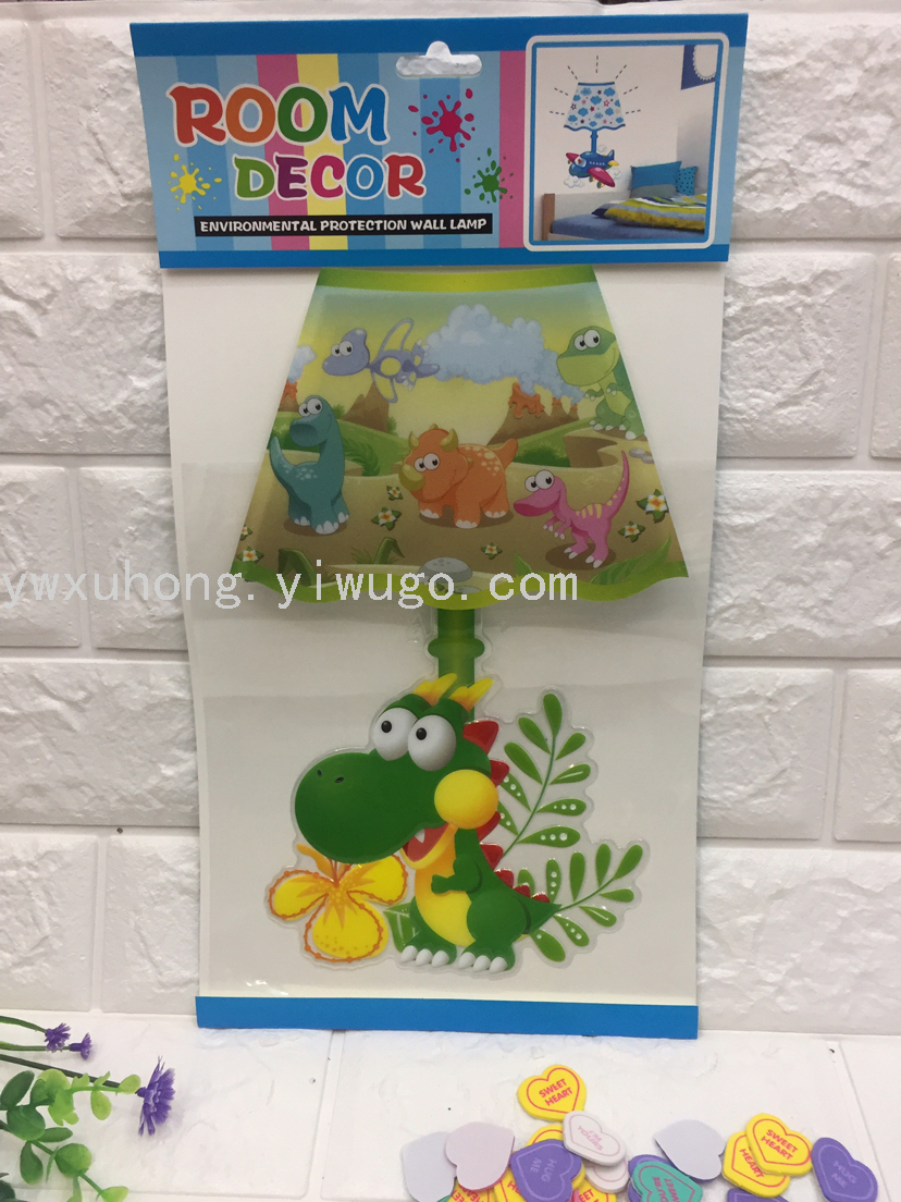 In-stock LED wall lamp stickers with switches, cartoon silver embossed Santa Claus, bedside decorative wall lamp stickers for children's rooms details Picture