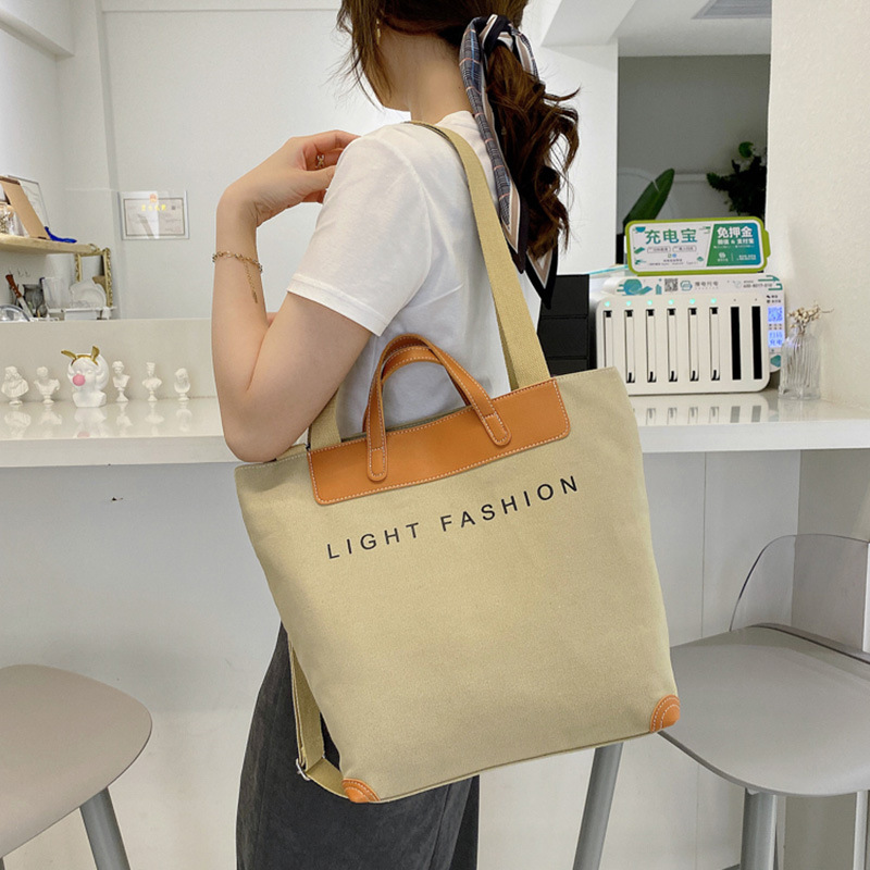 New 2021 Korean-style single-shoulder canvas bag for women, Japanese-style crossbody bag, large-capacity canvas single-shoulder bag